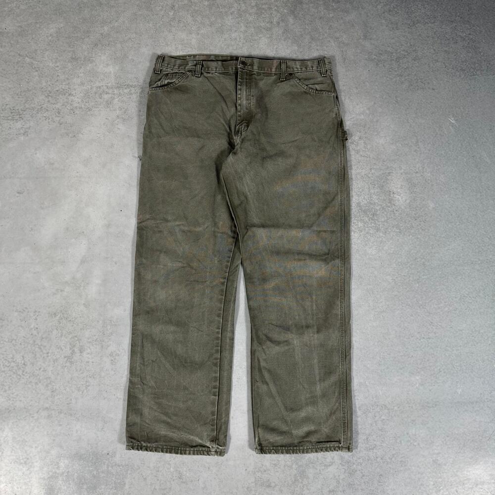 Dickies Carpenter Work Pants Faded Olive Green - Size: 40x32